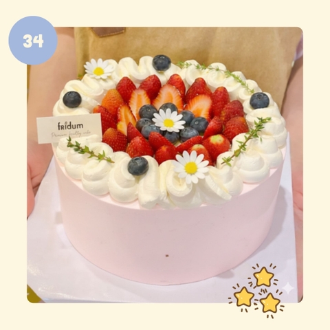 Bánh kem VANILA DÂU - Mẫu 34 - đặt trước từ 3 tiếng