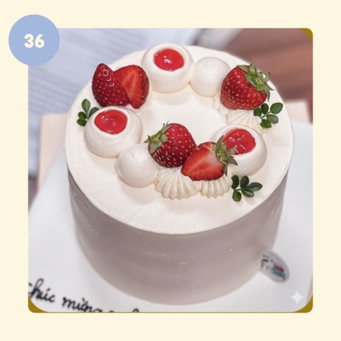 Bánh kem VANILA DÂU - Mẫu 36 - đặt trước từ 3 tiếng