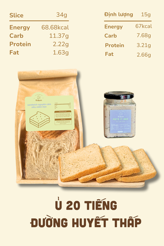 Sandwich Men tự nhiên Sourdough Ủ 20 tiếng Đường huyết thấp