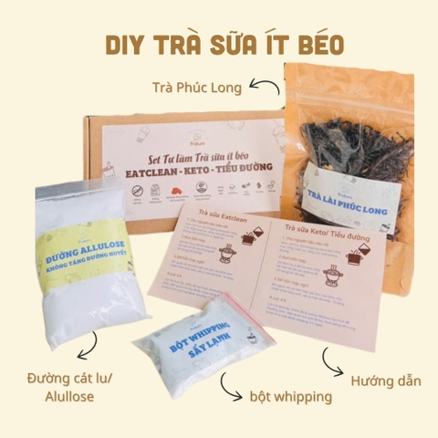 Set DIY Trà sữa ít béo Eatclean Keto - Tiểu đường/ Eatclean