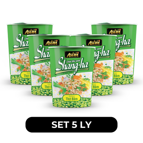 ASIAFOODS - Cháo ly đậu xanh Shang-ha thịt bằm, Cháo ly Shangha thịt bằm, Cháo ly thịt bằm Shangha - 50g/ly - 00346