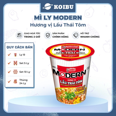 ACECOOK - ACECOOK - Mì ly Modern hương vị Lẩu thái tôm, Mì ly lẩu thái tôm Modern ăn liền, Mì Modern ly ăn liền - 65g/ly - 00011