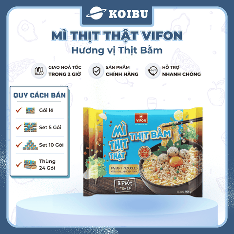 VIFON - Mì thịt thật Vifon hương vị Thịt Bằm, Vifon Mì Thịt bằm thịt thật Vifon, Mì Vifon thịt thật - 90g/gói - 00815