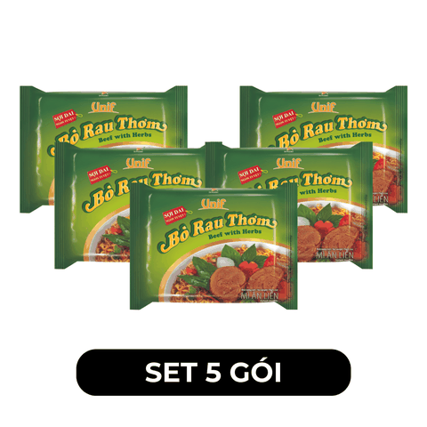 UNI-PRESIDENT - Mì Unif hương vị Bò Rau Thơm - Mì ăn liền Unif, Mì Unif gói bò rau thơm - 72g/gói - 00292