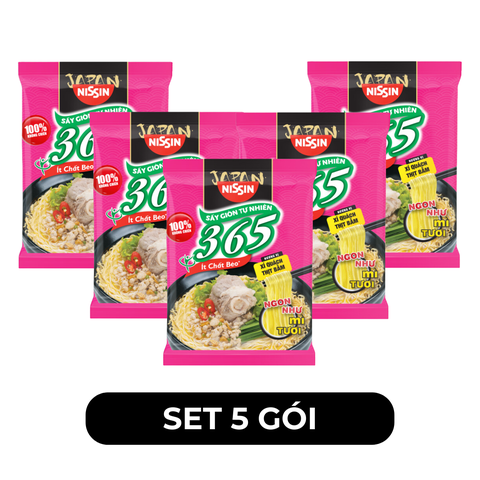 NISSIN - Mì 365 mì không chiên hương vị xí quách thịt bằm Mì không chiên 365/ Mì gói 365/ Mì Healthy 365/Mì ăn liền Ba Sáu Năm - 64g/gói - 00363