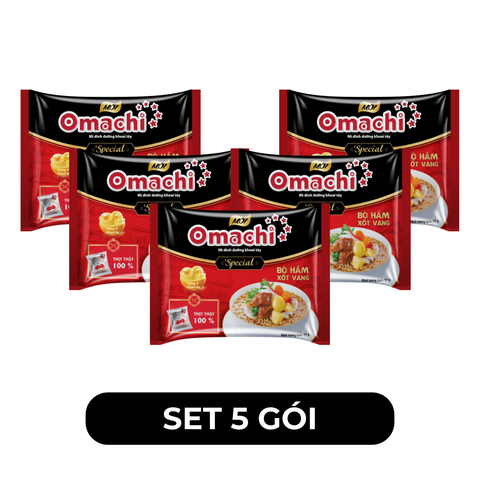 MASAN - Mì khoai tây Omachi Special Bò hầm xốt vang, mì Omachi Bò hầm sốt vang, mì ăn liền Omachi - 92g/gói - 00119