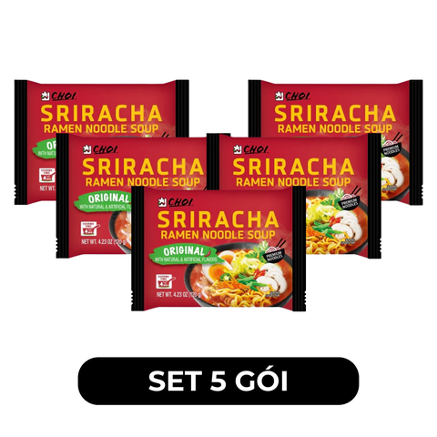 CHOI - Mì Choi Sriracha hương vị Cay truyền thống, Mì Sriracha cay truyền thống, Mì Siracha gói - 120g/gói - 00343