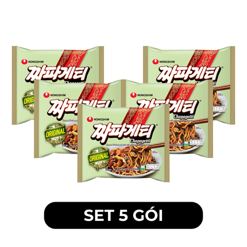 NONGSHIM - Mì trộn tương đen Chapagetti hương vị Không cay, Mì tương đen không cay gói, Mì Hàn Quốc - 140g/gói - 00446
