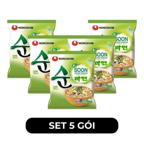 NONGSHIM - Mì chay Nongshim Soon Veggie, Mì Nongshim chay, Mì chay Soon Veggie, Mì chay Hàn Quốc - 112g/gói - 00447