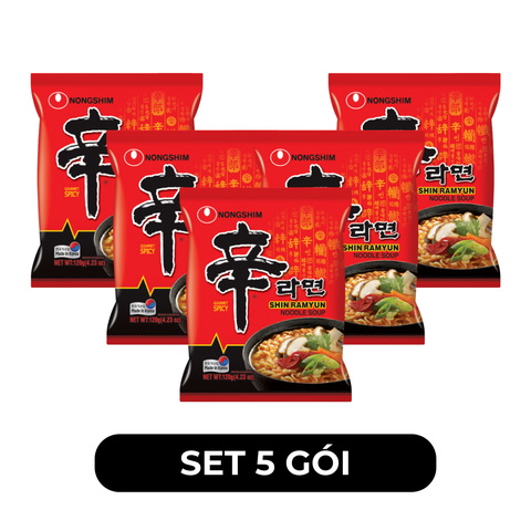 NONGSHIM - Mì Shin Ramyun hương vị Cay, Mì Shin cay truyền thống, Mì Shin cay Hàn Quốc ăn liền  - 120g/gói - 00441