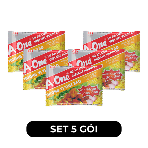 A ONE - Mì A-One gói hương vị Thịt xào, Mì thịt xào A-One ăn liền, Mì ăn liền A-One, Mì gói Aone - 85g/gói - 00515