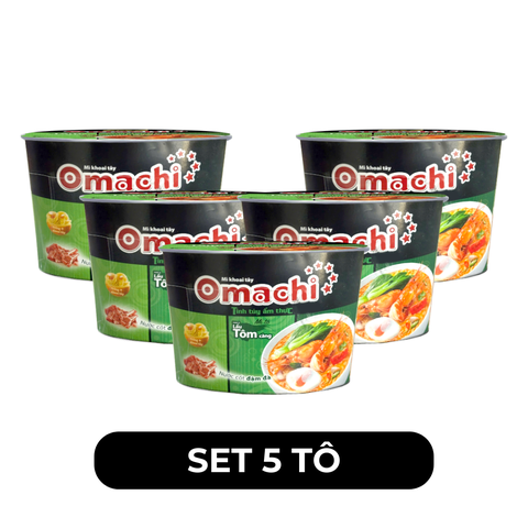 MASAN - Mì tô khoai tây Omachi hương vị Lẩu tôm càng, Mì Omachi Tôm chua cay tô, Mì khoai tây Omachi - 90g/tô - 00107