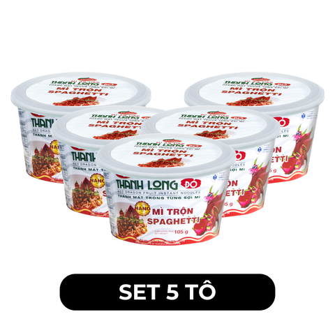 VINACATY - Mì tô trộn thanh long đỏ Caty hương vị Spaghetti, Mì trộn Caty thanh long đỏ, Mì Spaghetti - 105g/tô - 00668