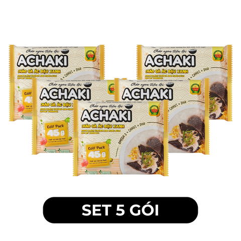 CÂY THỊ - Cháo Achaki hương vị Gà ác đậu xanh, Cháo Cây Thị gà ác đậu xanh, Cháo gà Achaki ăn liền - 72g/gói - 00637