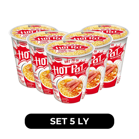 ACECOOK - Vắt mì ly Hot Pot Acecook không gói gia vị, Mì vắt HotPot không gia vị Acecook mì không gia vị - 40g/ly - 00695