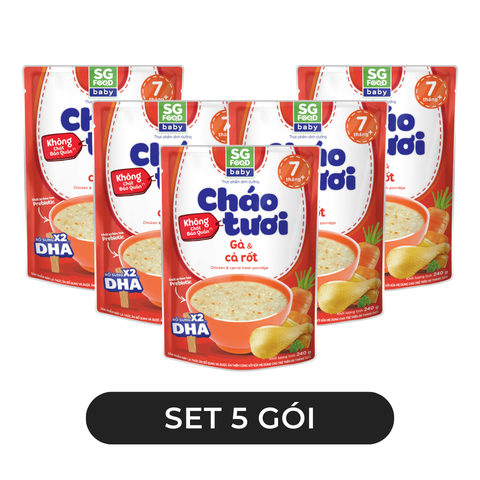 SG FOOD - Cháo tươi SG Food Baby hương vị Gà & cà rốt, SGFood Cháo tươi baby Gà cà rốt SGFood - 240g/gói - 00573