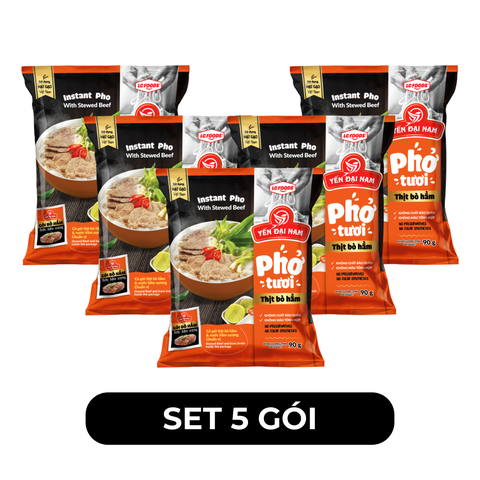 LC FOODS - Phở tươi Yến Đại Nam hương vị Thịt bò hầm, Phở tươi thịt bò hầm Yến Đại Nam, Phở bò LC Foods  - 90g/ gói - 00672