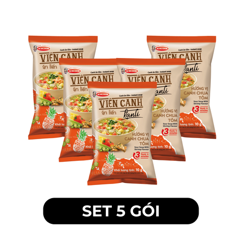 ACECOOK - Canh ăn liền Kanli hương vị Canh chua tôm, Viên canh chua ăn liền Kanli, Canh Acecook - 10g/gói - 00763