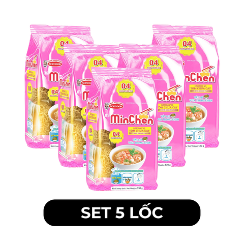 ACECOOK - Mì Minchen hương vị Tôm chua cay, Mì Tôm chua cay Minchen Acecook mì Minchen ăn liền - 130g/lốc - 00771