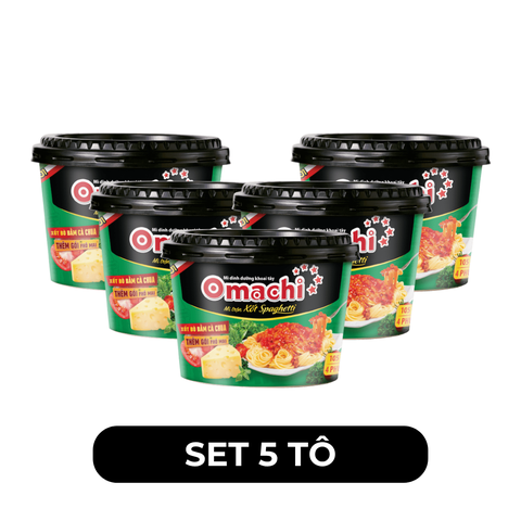 MASAN - Omachi tô trộn hương vị Xốt Spaghetti - Mì tô Omachi, Mì trộn Omachi tô xốt Spaghetti - 105g/tô - 00104