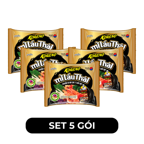 PALDO - Mì lẩu Thái Koreno hương vị chua cay, Mì Koreno Hàn Quốc, Mì lẩu thái Hàn Quốc, Mì Hàn Quốc - 75g/gói - 00546