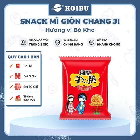 MENGZHOU - Snack mì giòn Chang Ji hương vị Bò kho, Snack mì gạch cua Chang Ji, Mì Trung Quốc - 25g/gói - 00162
