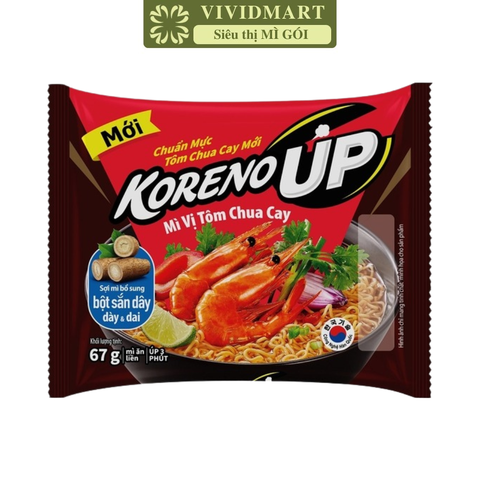 PALDO - Mì KorenoUp Tôm Chua Cay, Mì Koreno Up Tôm chua cay, Mì Tôm chua cay KorenoUp, Mì Koreno gói - 67g/gói - 00480