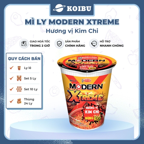 ACECOOK - Mì ly Modern Xtreme hương vị Kim chi, Mì Kim chi Modern Xtreme ly, Mì Modern Extreme ly ăn liền - 65g/ly - 00013