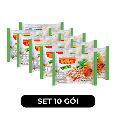 Bún WAI WAI - Bún gạo WaiWai hương vị: thịt bằm - Bún gạo ăn liền Wai Wai Thái Lan - Bún ăn liền Thailand - 55g/gói - 00280