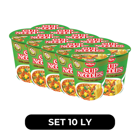 NISSIN - Mì ly Cup Noodles Sườn chanh Thái Lan, Mì ly Sườn chanh Thái Lan Cup Noodles, Mì Nissin ly - 74g/ly - 00374