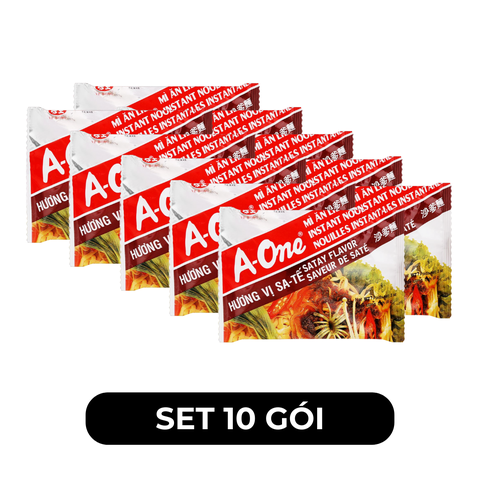 A ONE - Mì A-One gói hương vị Sa tế, Mì Sa tế A-One ăn liền, Mì ăn liền A-One, Mì gói Aone - 85g/gói - 00517