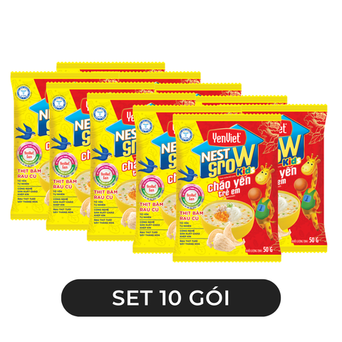 YENVIET - Cháo Yến trẻ em YenViet hương vị Thịt bằm rau củ, Cháo yến thịt bằm rau củ Nest Grow - 50g/gói - 00598