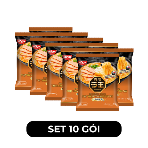 NISSIN - Mì ăn liền Nissin Raoh Ramen vị Thịt hầm Tonkotsu cay, Mì Ramen Nissin vị Tonkotsu cay, Mì ăn liền Nissin Raoh vị thịt hầm Tonkotsu cay - 95g/gói - 00376