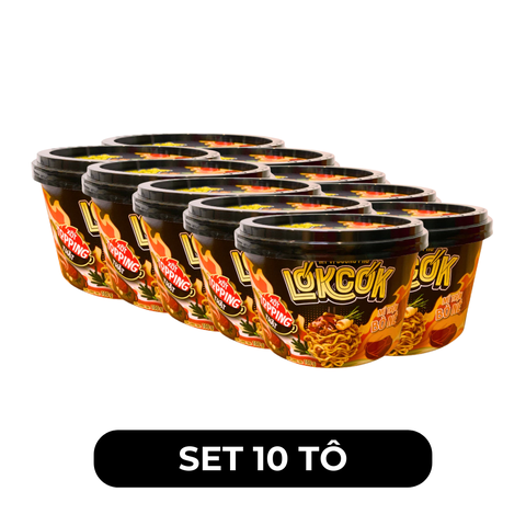 WORLD SPICE - Mì tô trộn LókCók hương vị Bò né, Mì trộn bò né LokCok, Mì trộn LokCok bò né ăn liền - 100g/tô - 00760