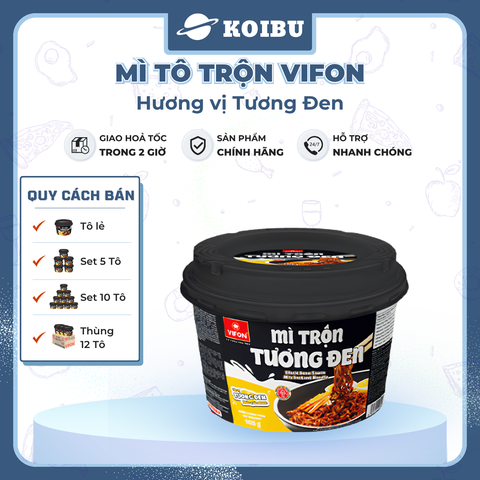 VIFON - Mì tô trộn Vifon hương vị tương đen, Mì trộn Vifon tương đen, Vifon tô mì tương đen trộn - 105g/tô - 00530