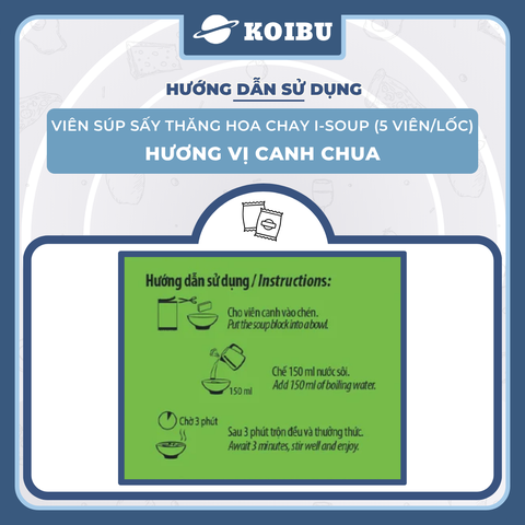 NFC - Viên súp sấy thăng hoa I-Soup hương vị Canh chua chay, Canh chua I-Soup, Canh ăn liền I Soup - 50g/lốc - 00725