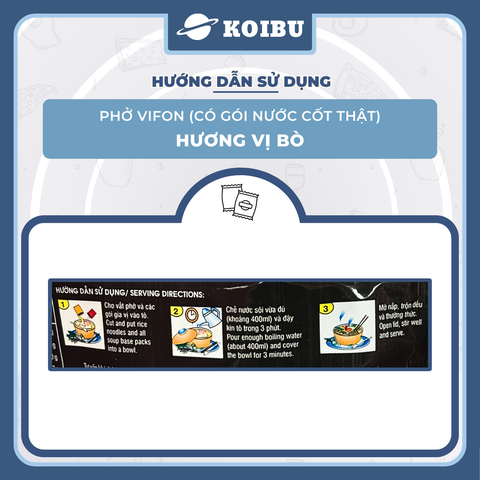 VIFON - Phở Vifon có gói xốt thịt hương vị Bò, Phở bò Vifon có gói nước cốt thịt, Phở ăn liền Vifon - 75g/gói - 00779