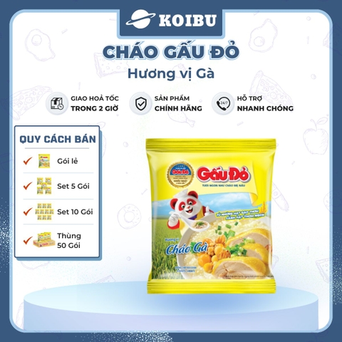 ASIAFOODS - Cháo Gấu Đỏ hương vị Gà, Cháo Gà Gấu Đỏ, Cháo gói ăn liền Gấu Đỏ vị Gà - 50g/gói - 00340