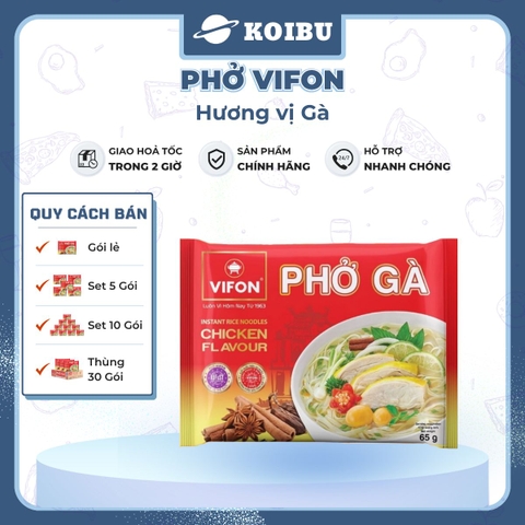 VIFON - Phở Vifon hương vị Gà, Vifon phở gà Vifon Phở ăn liền Vifon Phở thịt gà Vifon, Phở gói ăn liền - 65g/gói - 00170