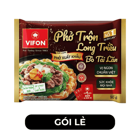 VIFON - Phở trộn Long Triều hương vị Bò Tái Lăn - Phở trộn bò tái lăn, Phở Long Triều - 90g/gói - 00506