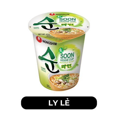 NONGSHIM - Mì ly Nongshim Soon Veggie chay, Mì ly Soon Veggie chay Nongshim, Mì Nongshim ly Soon Veggie - 68g/ly - 00436