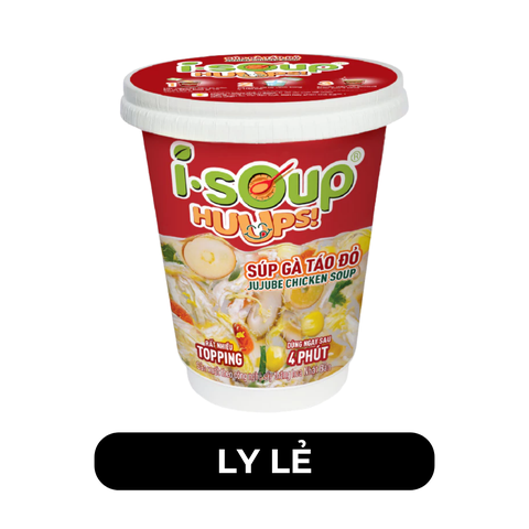 NFC - Súp ly I-Soup Huups! hương vị Gà táo đỏ, Súp I-Soup Huups, Isoup Huups súp ăn liền Isoup Huups ly - 12g/ly - 00678