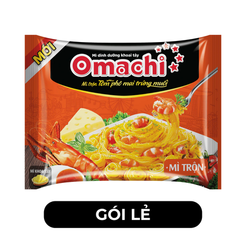 MASAN - Mì trộn Omachi hương vị Tôm phô mai trứng muối, Mì trộn Tôm phô mai trứng muối Omachi -  92g/gói - 00063