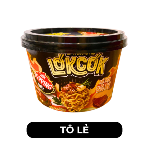 WORLD SPICE - Mì tô trộn LókCók hương vị Bò né, Mì trộn bò né LokCok, Mì trộn LokCok bò né ăn liền - 100g/tô - 00760