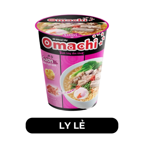 MASAN - Mì ly OMACHI KHÔNG THỊT vị Sườn Hầm Ngũ Quả - Mì ly ăn liền không thịt Omachi, Mì ly khoai tây Omachi, Mì ly healthy không chiên Omachi - 72g/ly - 00109