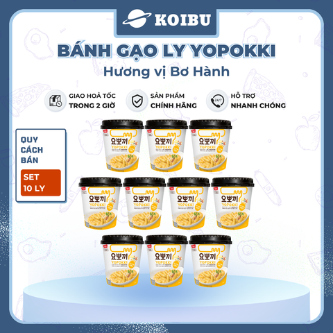 YOUNG POONG - Bánh gạo ly Yopokki hương vị Bơ Hành, Bánh gạo bơ hành Yopokki ly, Bánh gạo Hàn Quốc - 120g/ly - 00869