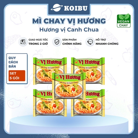 THIEN HUONG FOOD - Mì chay Vị Hương hương vị Canh chua chay, Mì Vị Hương canh chua chay, Mì chay ăn liền - 65g/gói  - 00866