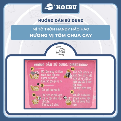 ACECOOK - Mì trộn tô tô Handy Hảo Hảo hương vị tôm chua cay - 93g/tô - 00076