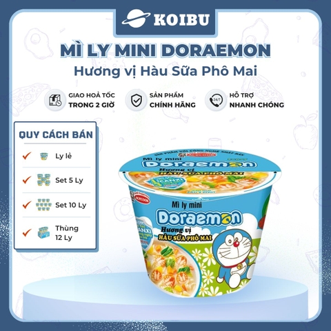 ACECOOK - Mì ly mini Doraemon hương vị Hàu sữa phô mai, Mì ly Hàu sữa phô mai Doraemon Mini, Mì Doraemon ly - 48g/ly - 00023
