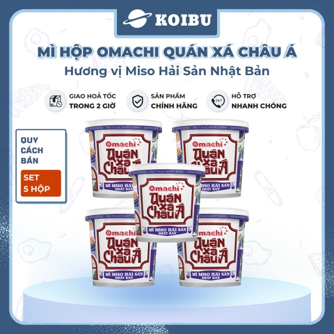 MASAN - Mì Omachi quán xá châu Á hương vị Miso hải sản Nhật Bản, Hộp đồ ăn Omachi quán xá châu Á - 95g/hộp - 00804